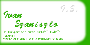 ivan szaniszlo business card